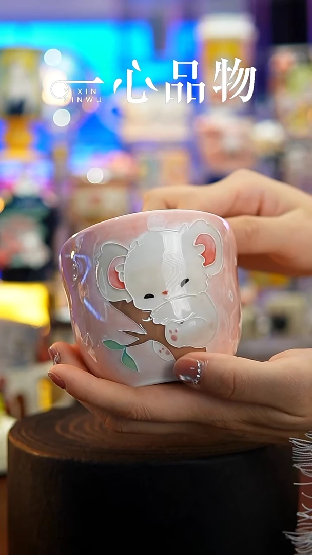 杯子瓷102-4景德镇手工手绘杯子摆件