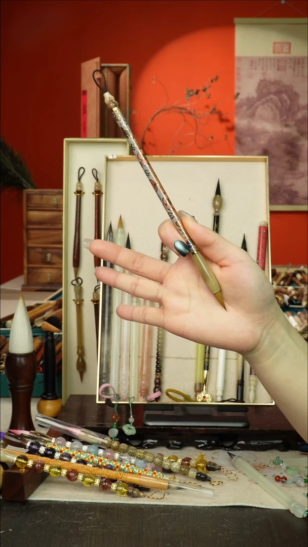 131号闪孤品高货毛笔链接 清水试笔 蘸墨不退