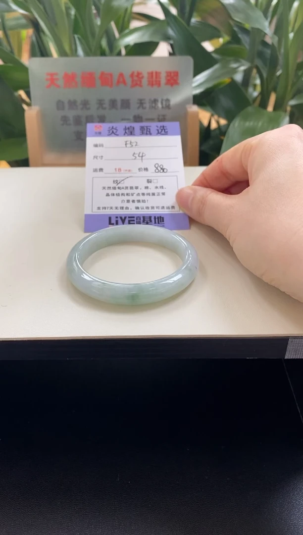 未镶嵌手镯翡翠圈口54.5编码f52