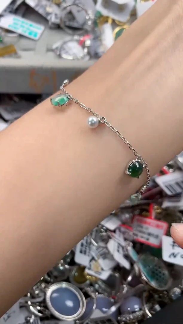 银S925镶嵌戒指翡翠6---5