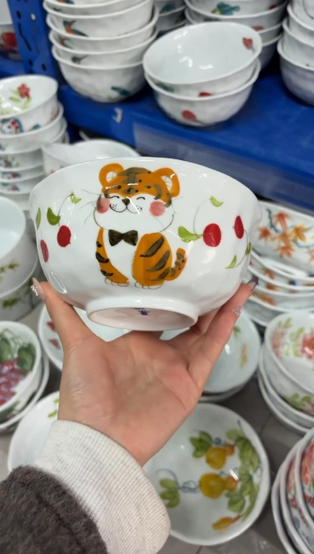 瓷片景德镇高温陶瓷食品级手绘釉中彩-捏捏碗