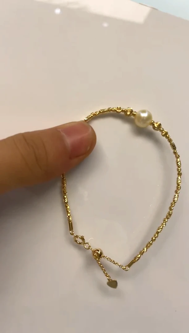 银S925镶嵌手绳海水珍珠8-9