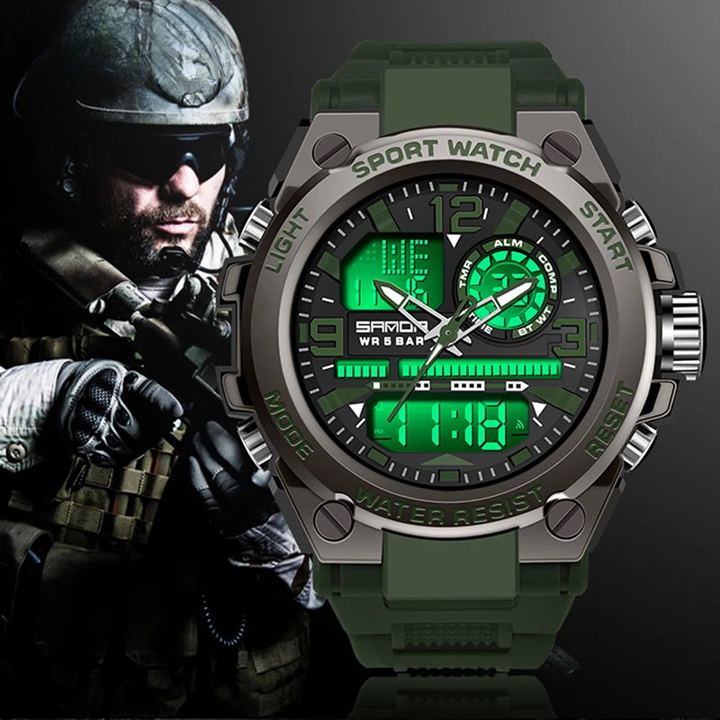 黑武士手表男士高中生多功能防水夜光高颜值户外潮流时尚电子手表