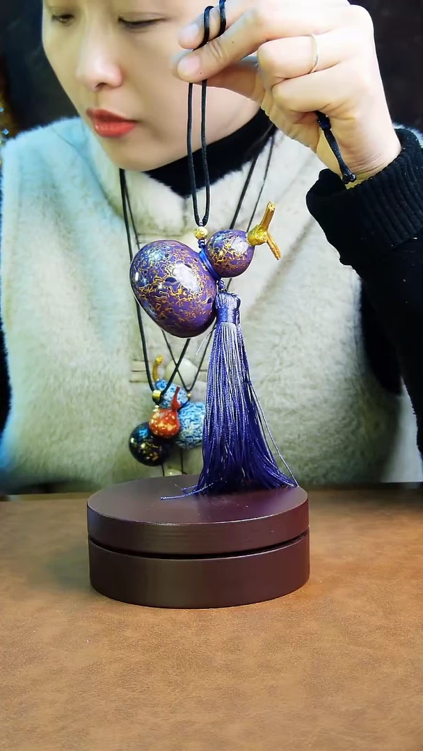 【闪购商品】117直播一物一图大漆酒葫芦送底座送挂绳