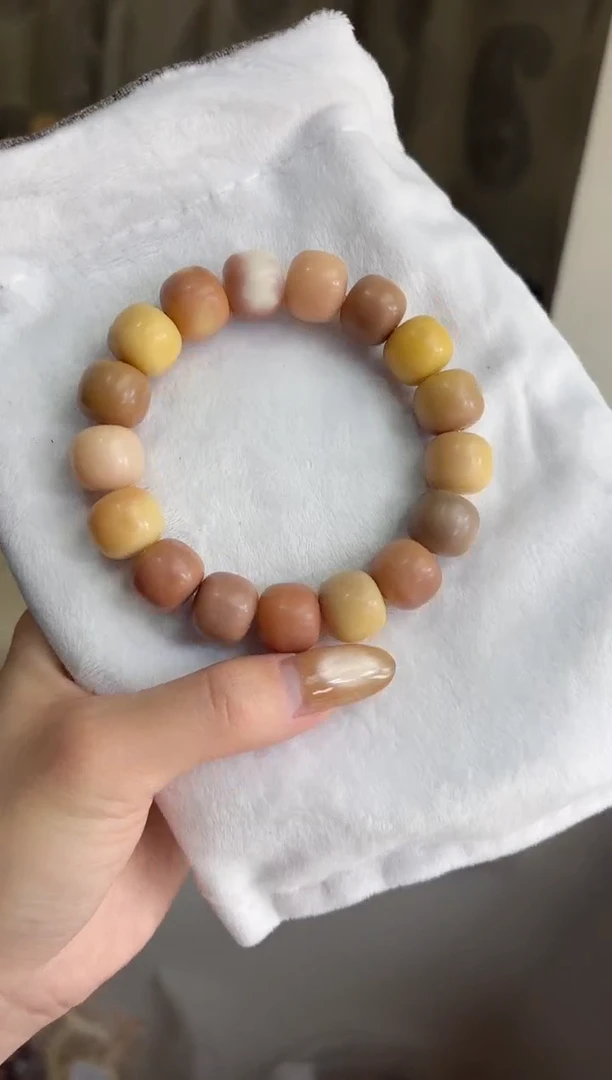 手串菩提根/象牙果沐m80紫美人干磨桶珠13*15mm手串