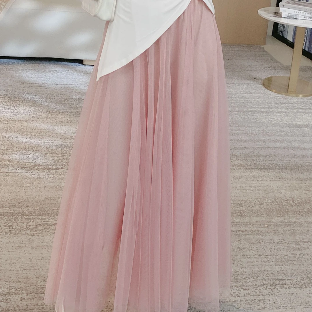 【净版纱裙】显瘦百搭松紧腰半身纱裙1758