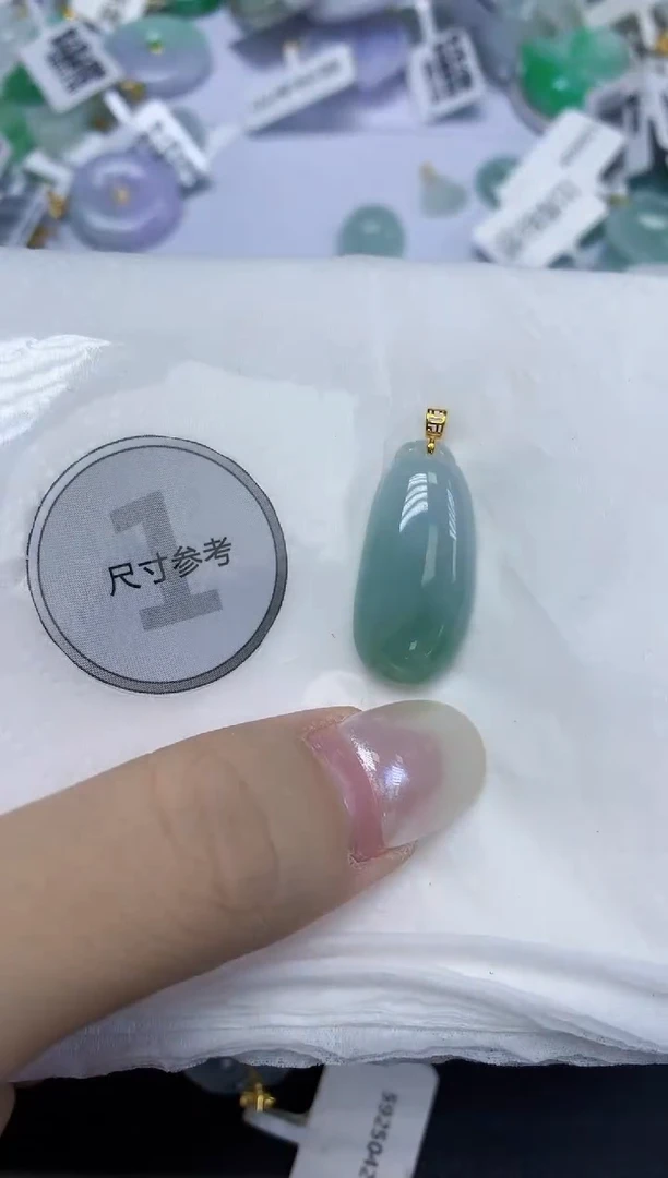 翡翠18K金镶嵌颈饰天然缅甸翡翠A货百元以上9元证书费自理