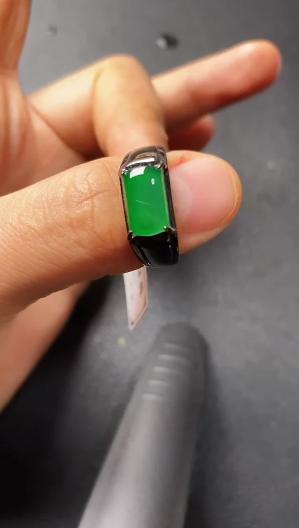 银S925镶嵌戒指翡翠22222