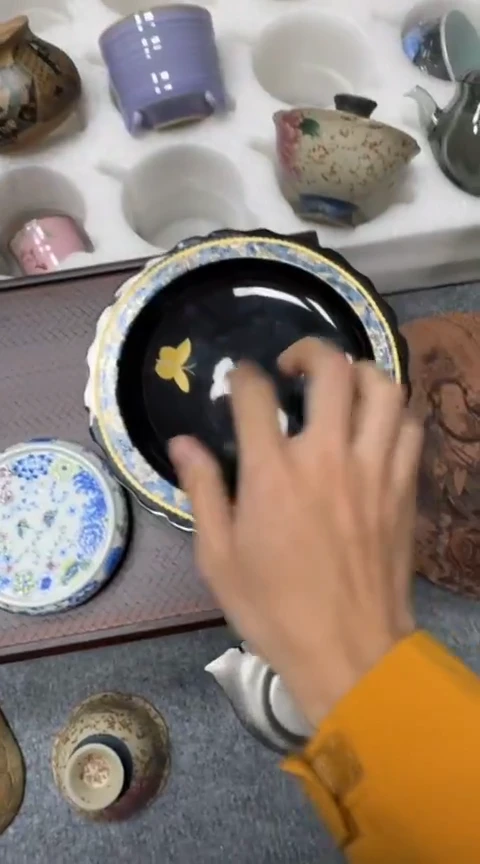 摆件陶茶具茶具茶具蝴蝶壶承