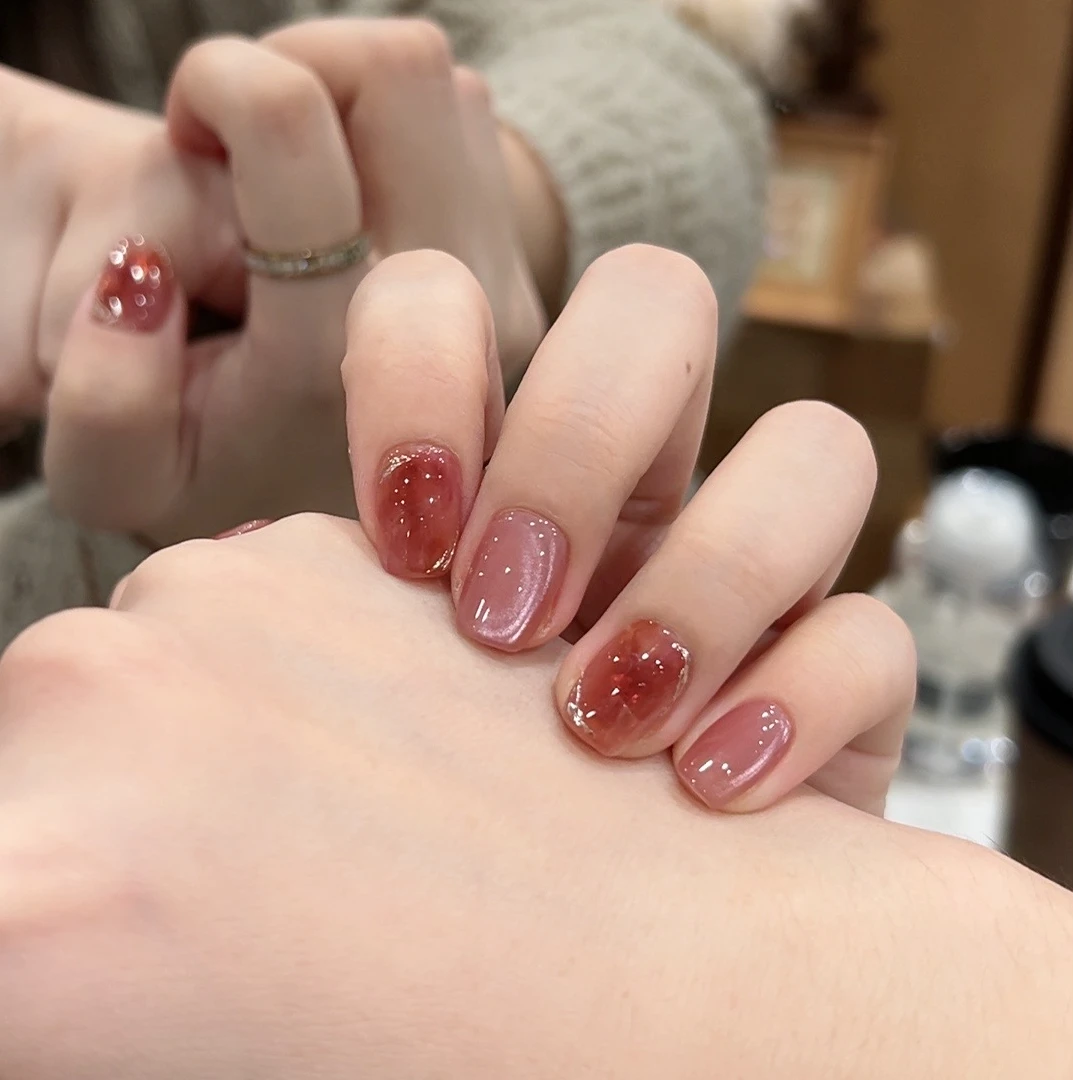 茉哉h现货【紫衫】纯手工定制美甲拆卸穿戴甲A4768