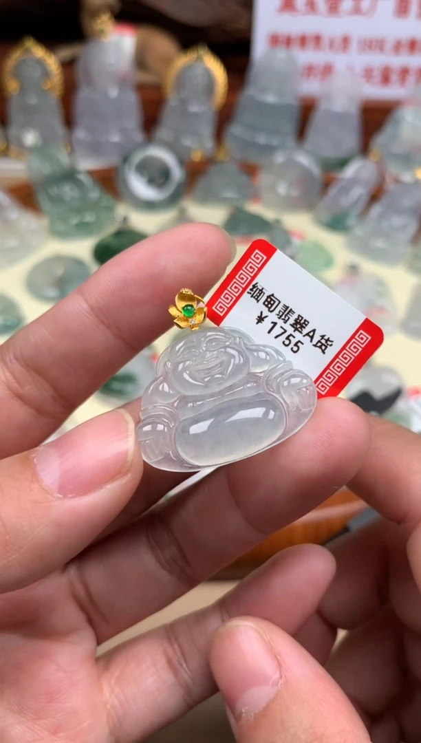 【闪购商品】翡翠颈饰18K金镶嵌佛公