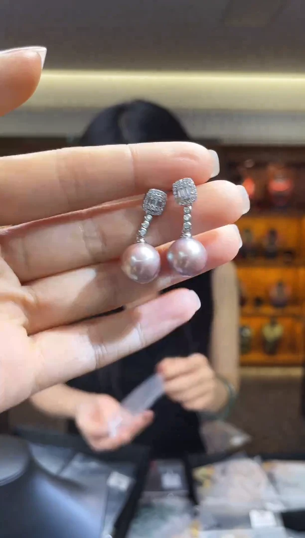银S925镶嵌耳饰淡水珍珠（多样性发一件）