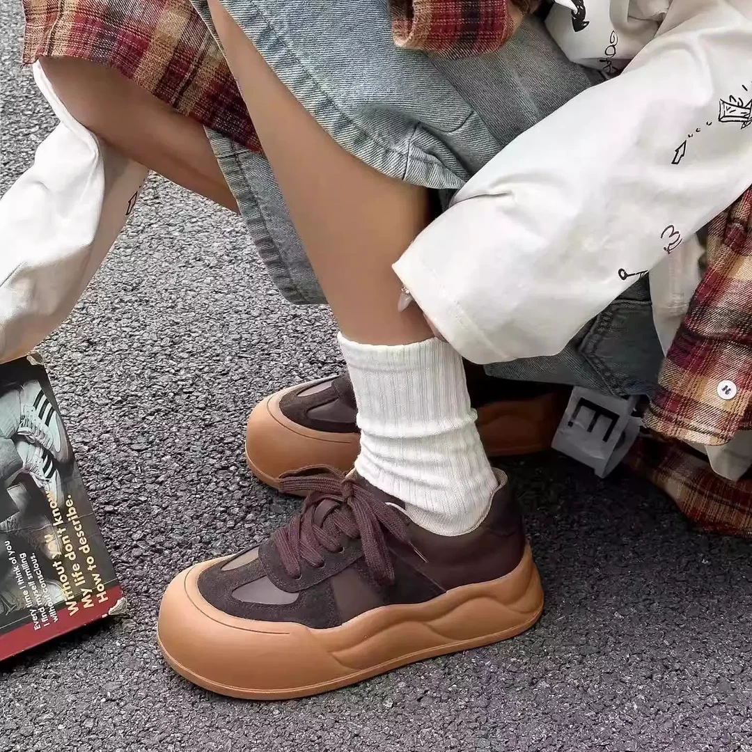 大头丑萌鞋女新款厚底百搭运动休闲板鞋K982