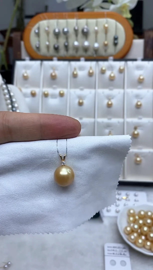 【闪购商品】海水珍珠吊坠(赠链)18K金镶嵌12-13mm