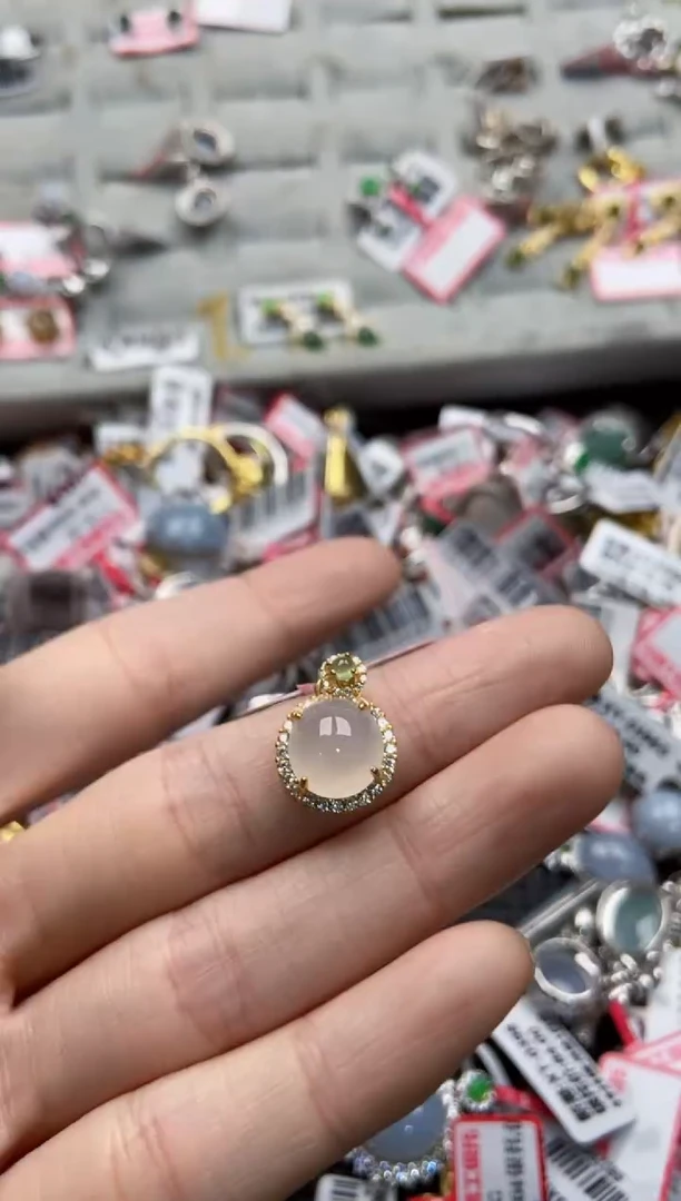 翡翠戒指银S925镶嵌99999--7