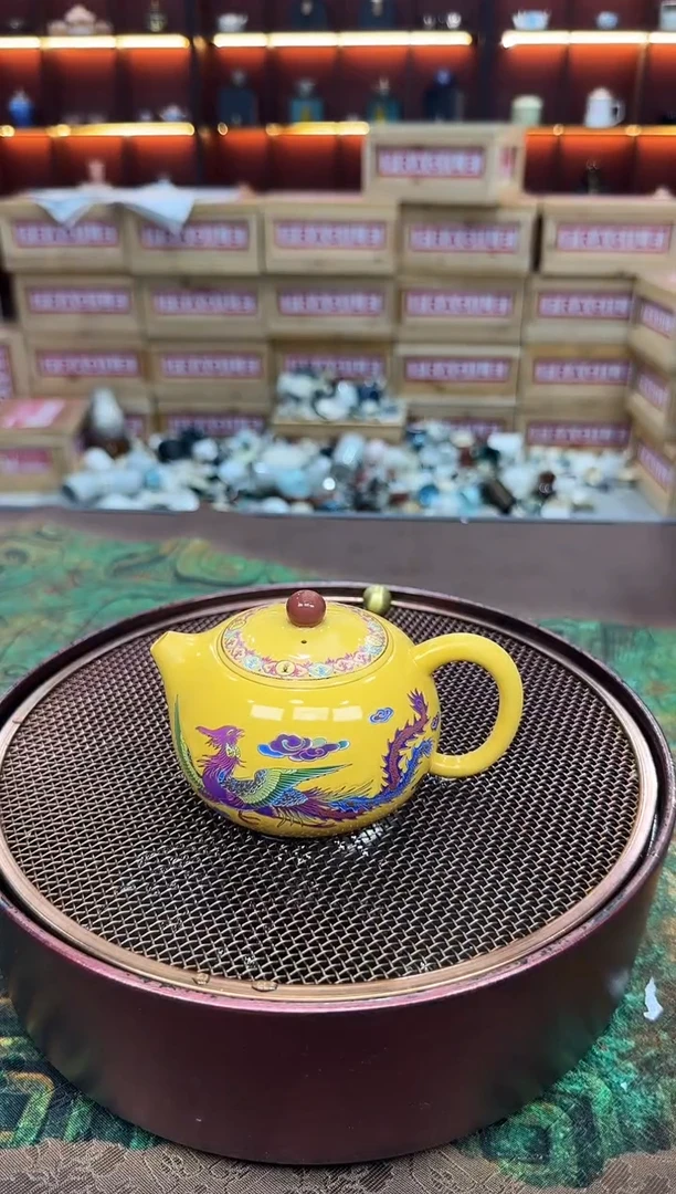 龙凤变色紫砂一壶四杯+茶盘-轻奢实木龙