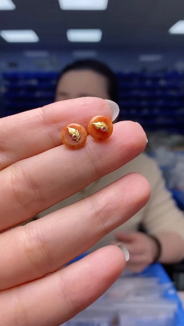 【闪购商品】翡翠耳饰银S925镶嵌  K2498