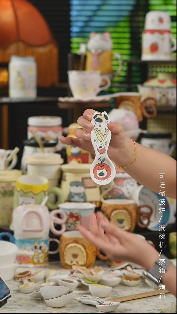 杯子景德镇高温釉下彩纯手绘创意瓷
