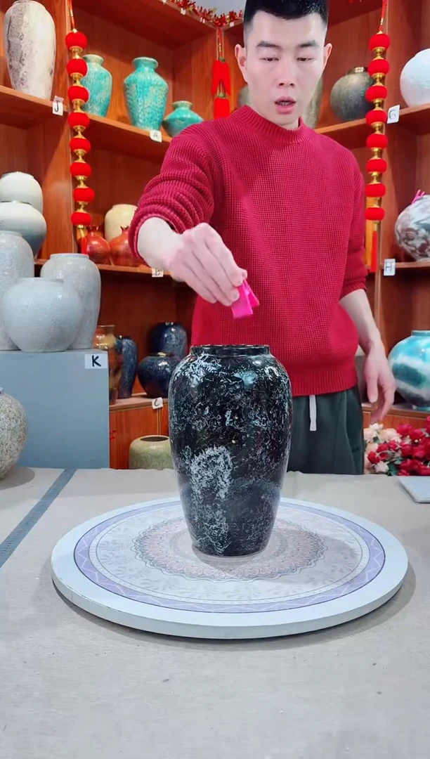 瓶孤品 微瑕陶瓷花瓶 无花 a295