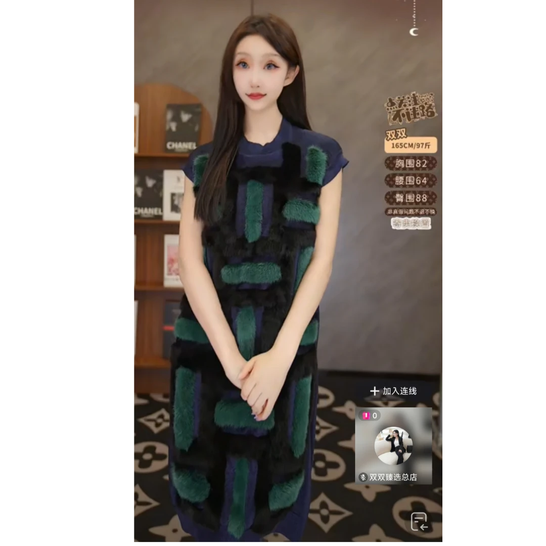 99新 LouisVuitton/路易威登 双双臻选ss00389连衣裙s码（水貂皮