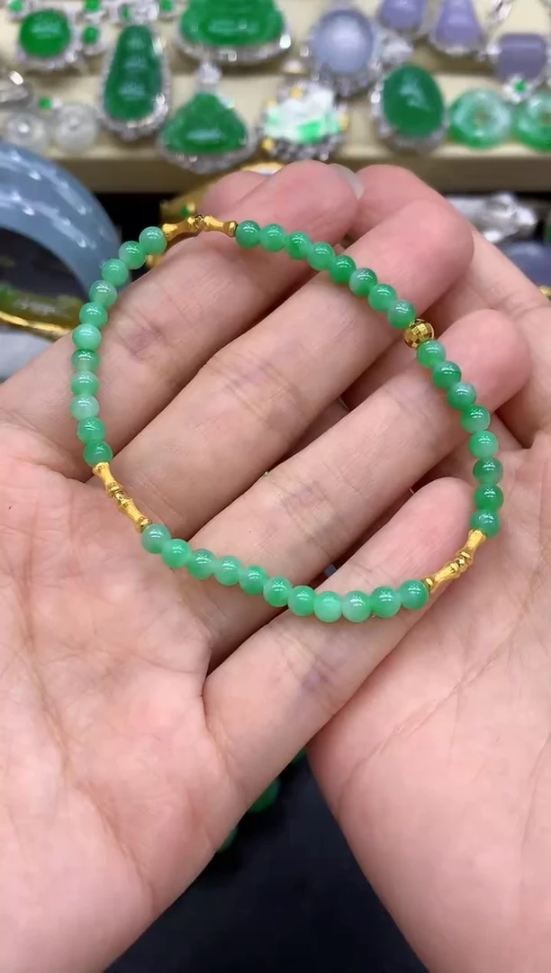 足金镶嵌手链翡翠304-中国好珍宝