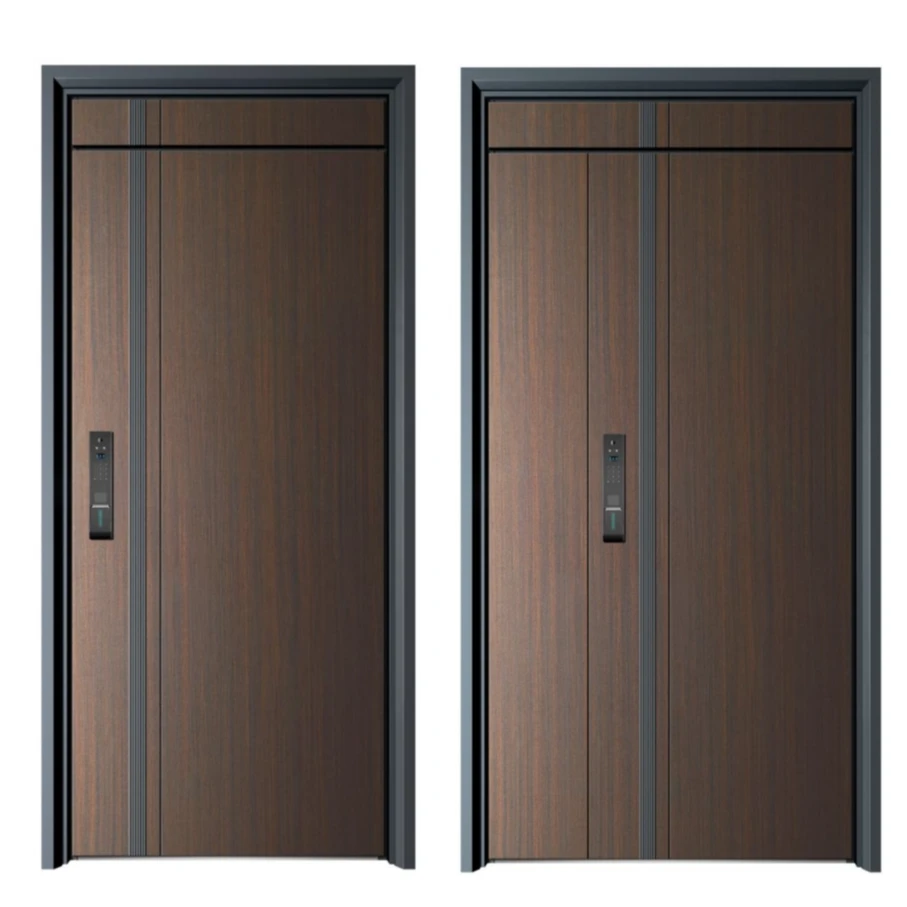 木纹色入户防盗门锌合金材质甲级入户门4级入户门-锦瑟
