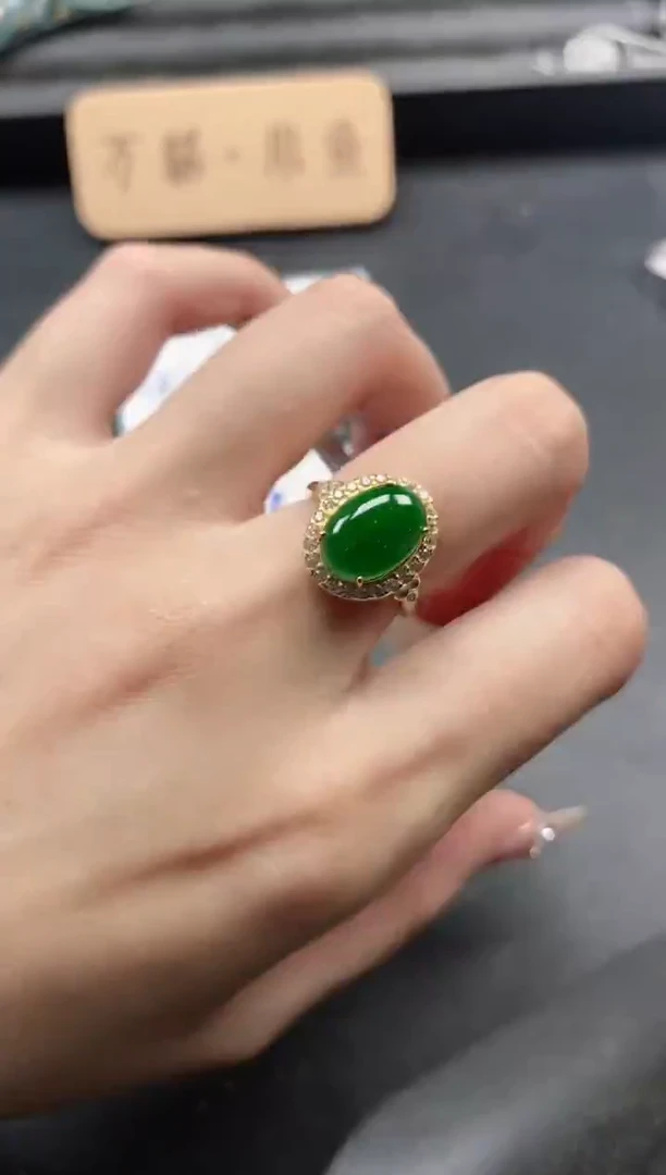 银S925镶嵌戒指翡翠51151