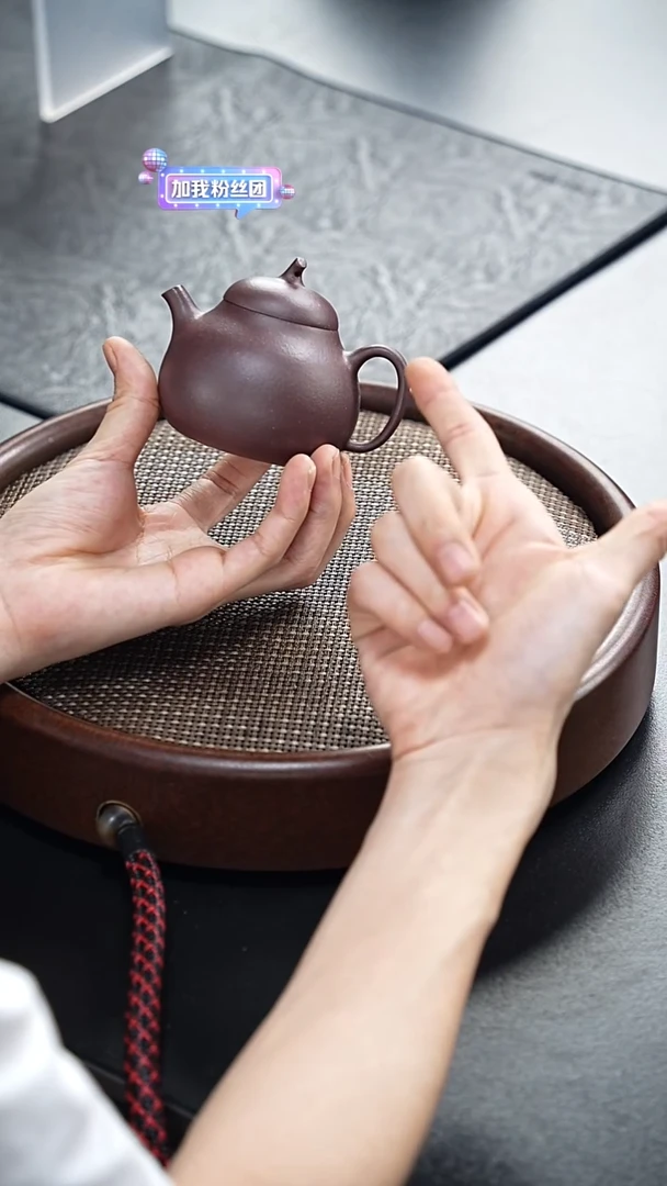 茶壶紫砂茄瓜-紫泥-全手工
