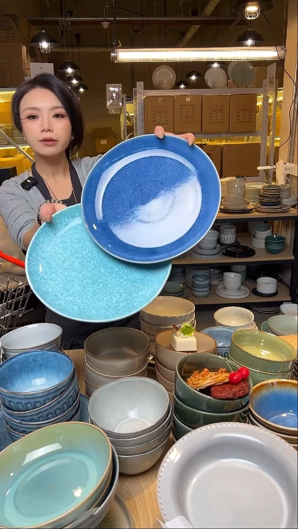 瓷41外贸尾货窑变釉下彩默外微瑕