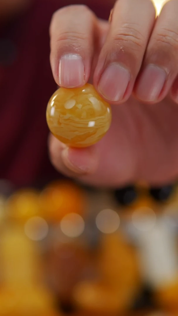 【闪购商品】蜜蜡颈饰未镶嵌12.64俄料圆珠