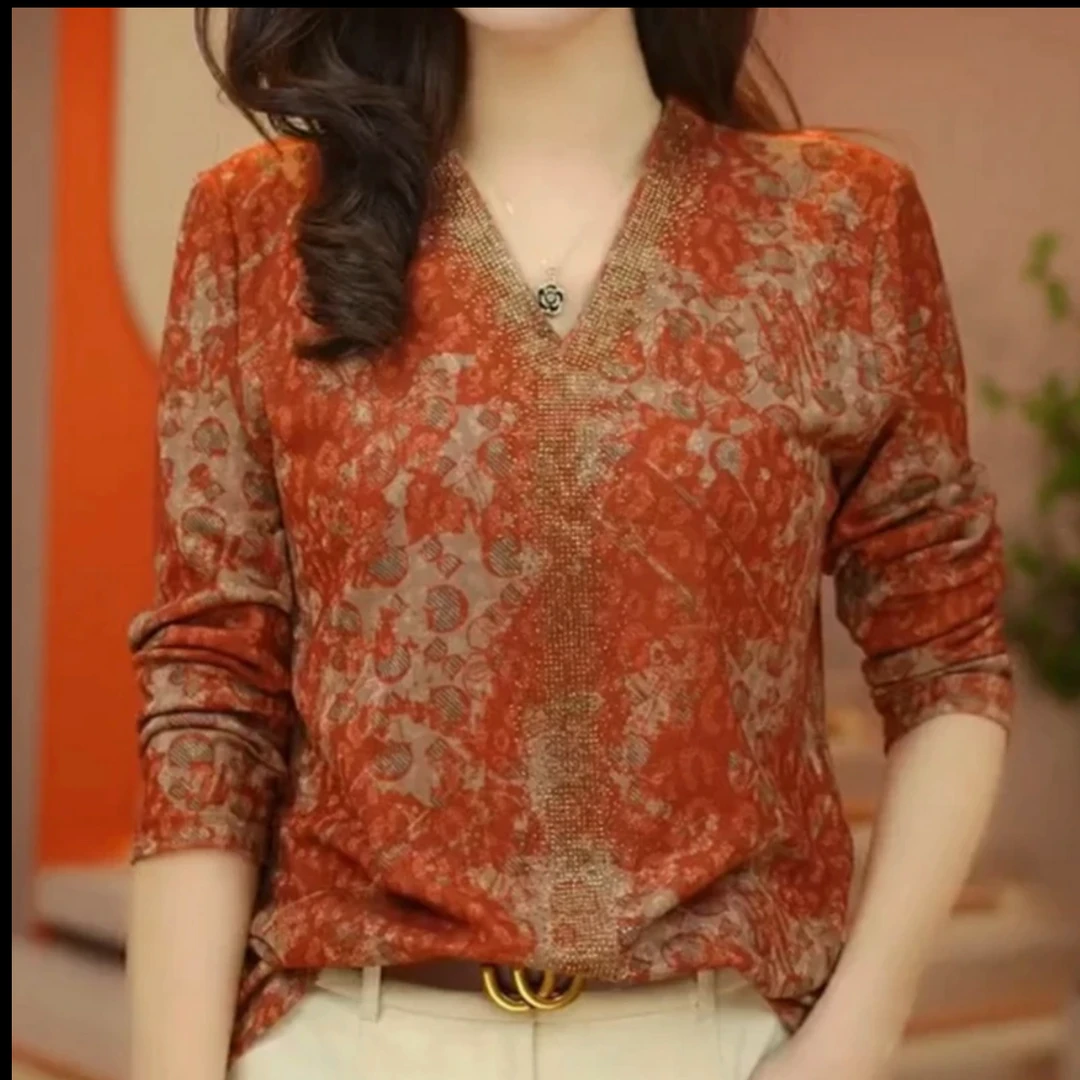 新款时尚洋气显瘦显白百搭气质长袖修身上衣小衫女