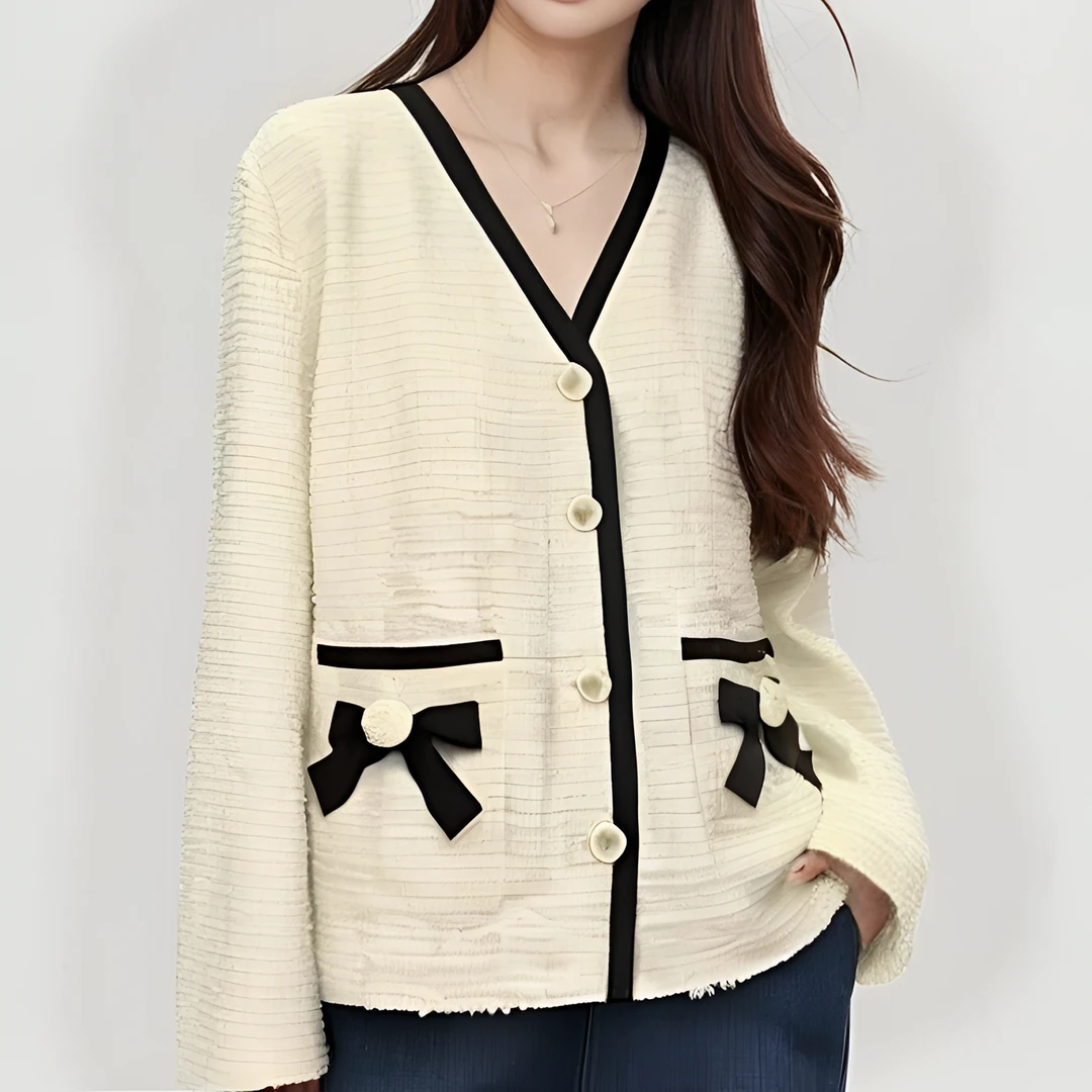 jazz设计师小香风山茶花外套