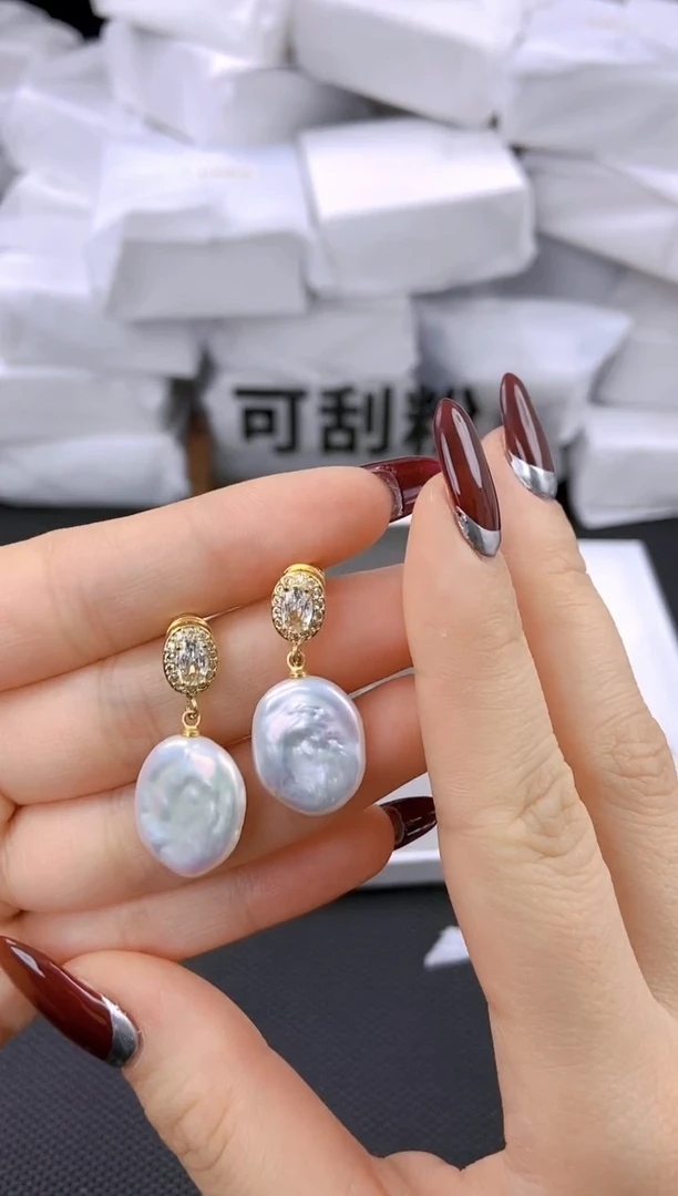 未镶嵌耳饰淡水珍珠ed1002
