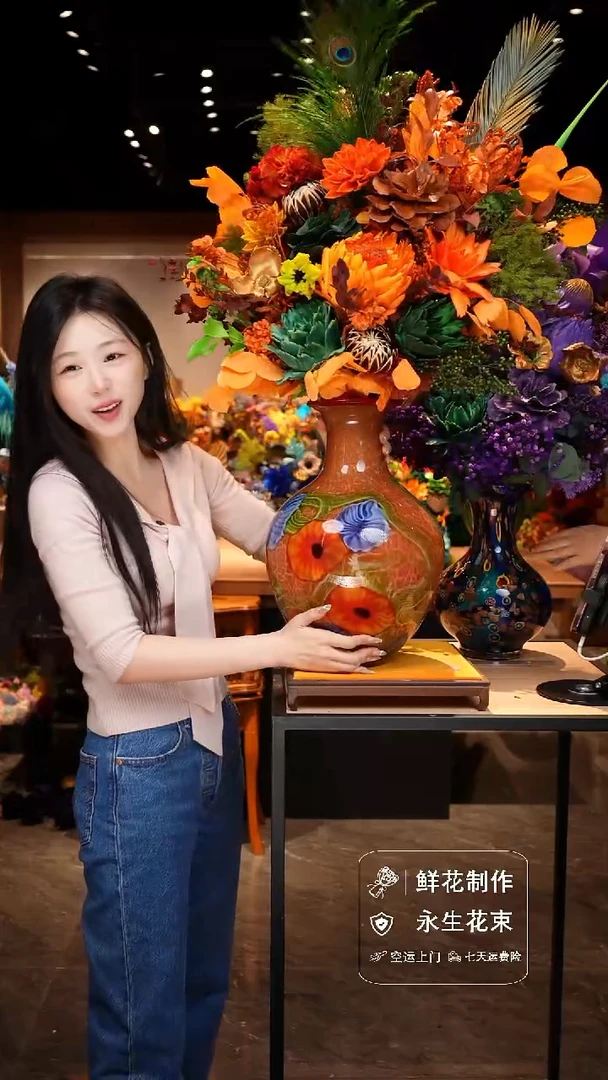 手工艺品琉璃手工花器花束空运包邮送货上门-以图片为准