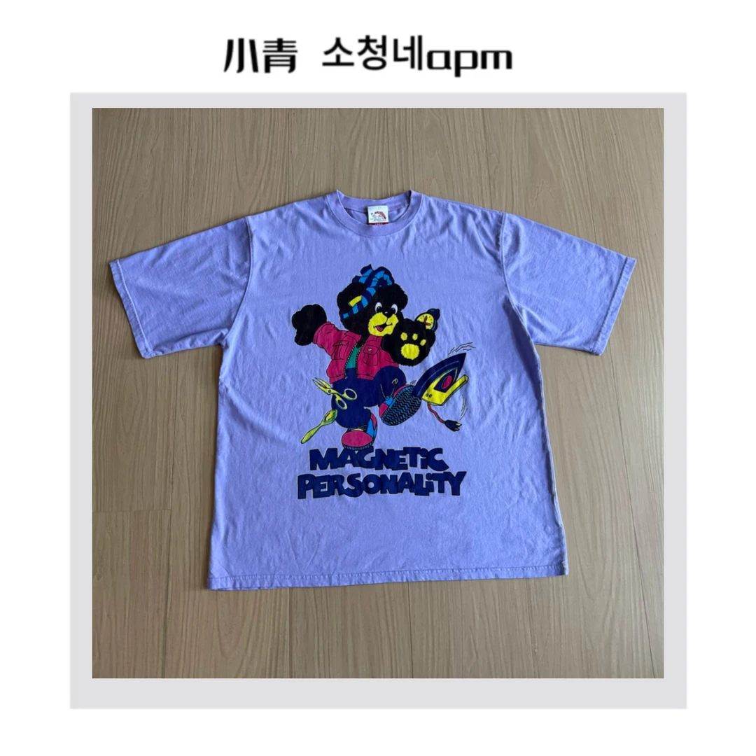 韩国东大门 公鸡/手舞足蹈小熊T恤