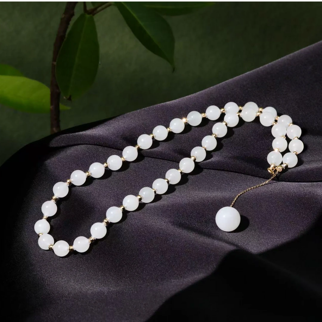 【意婵】《如是》“大超值”18k金冰润羊脂白玉美人链项链-YC68485