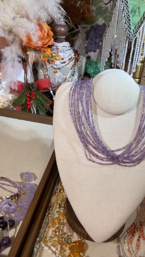 项链未镶嵌紫晶素链 073