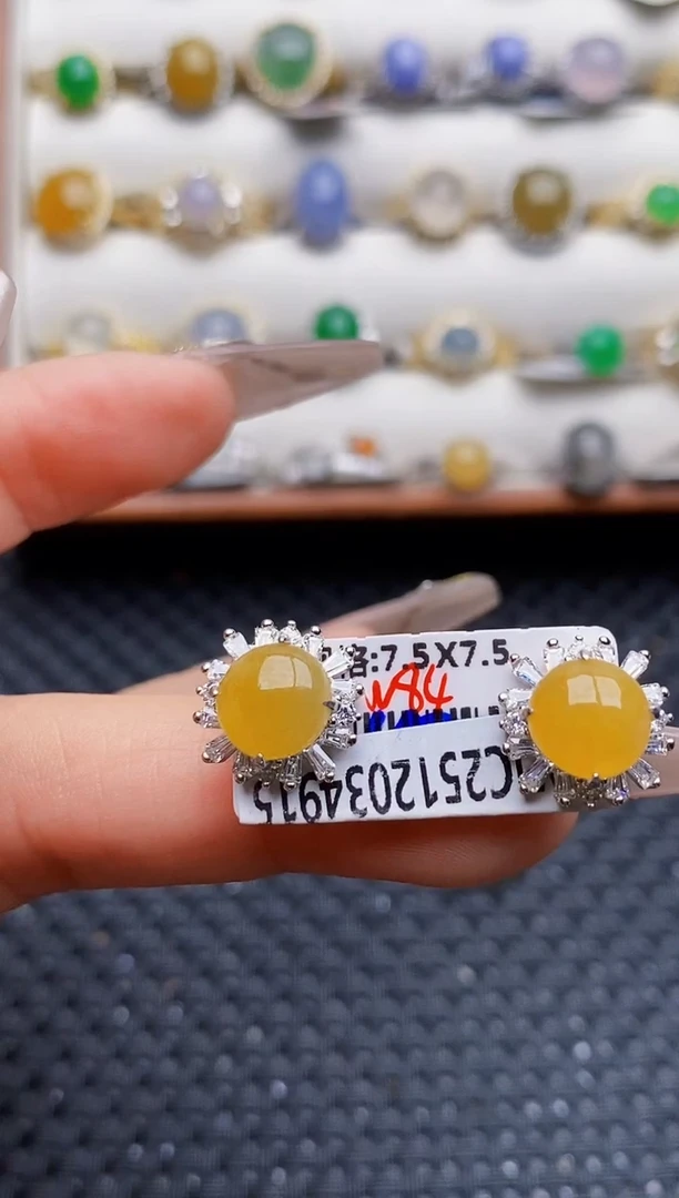 银S925镶嵌戒指翡翠7615