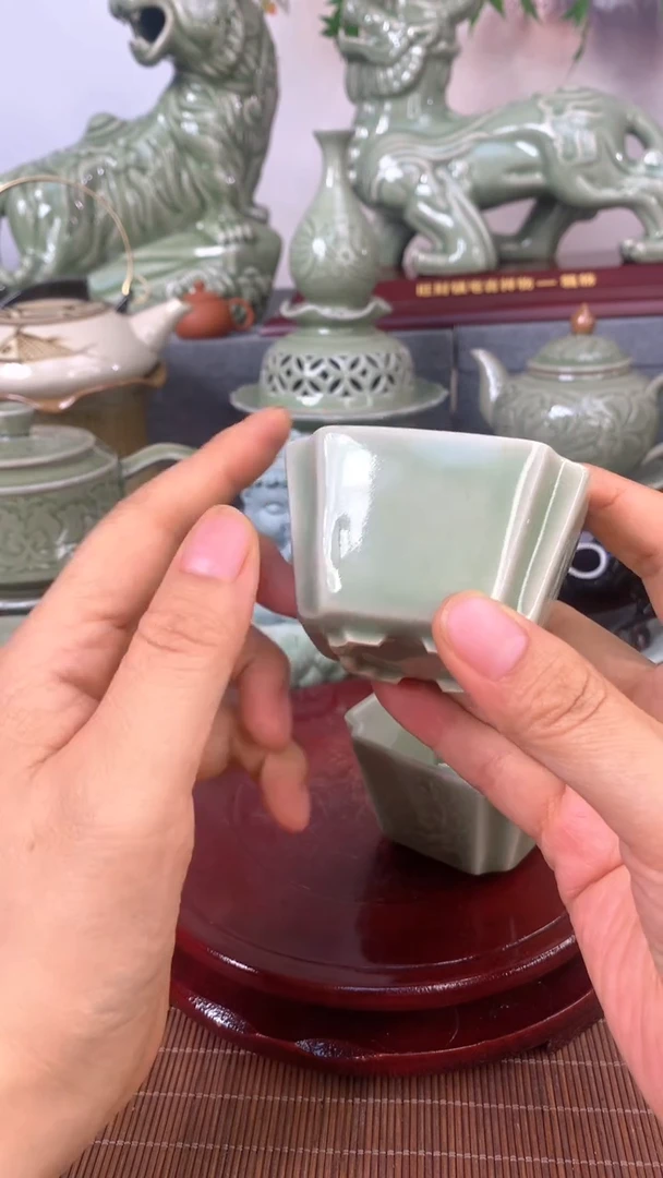 八****子耀州窑有暇四方杯2只