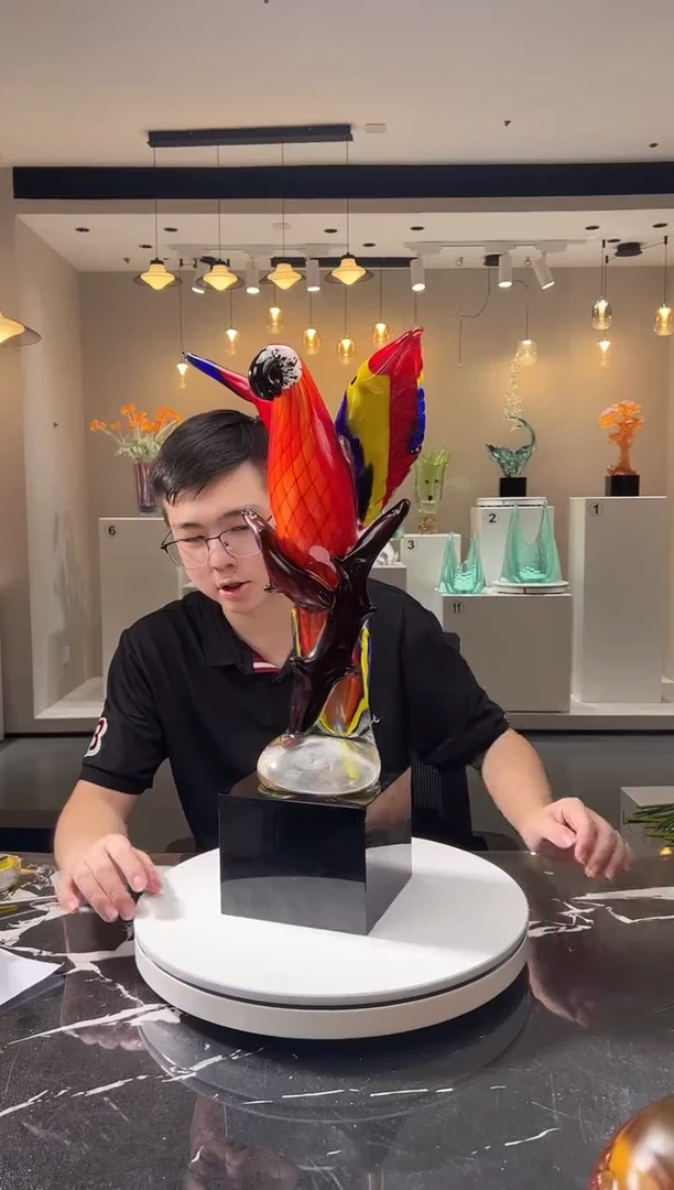 摆件巴比特美学 五彩金刚鹦鹉加底座