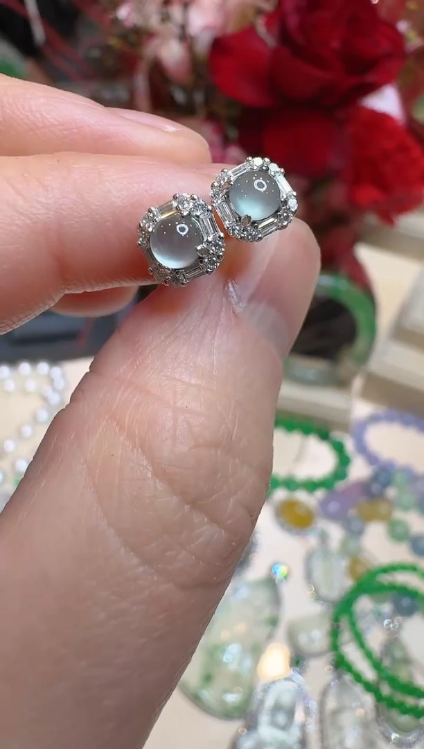 【闪购商品】翡翠耳饰银S925镶嵌多样性团购发一件