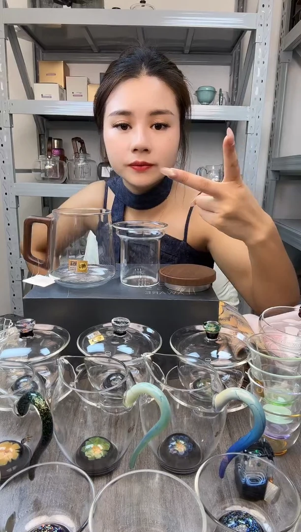 手工艺品玻璃禾器 木笙杯