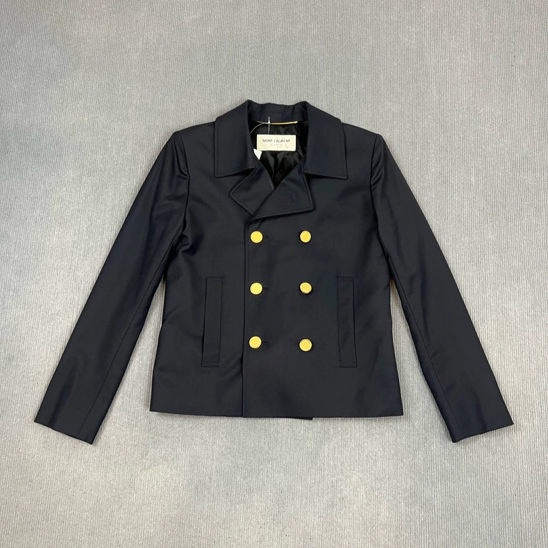 95新 YSL/圣罗兰 241290/36码/双排金扣西装外套
