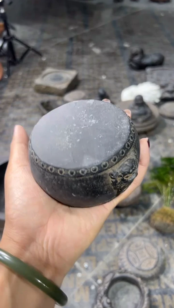 陶土【火山泥】兽头小鼓