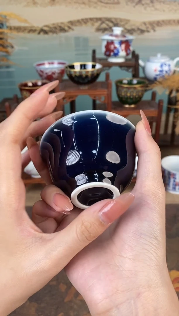 高温釉下景德镇手工手绘茶器2