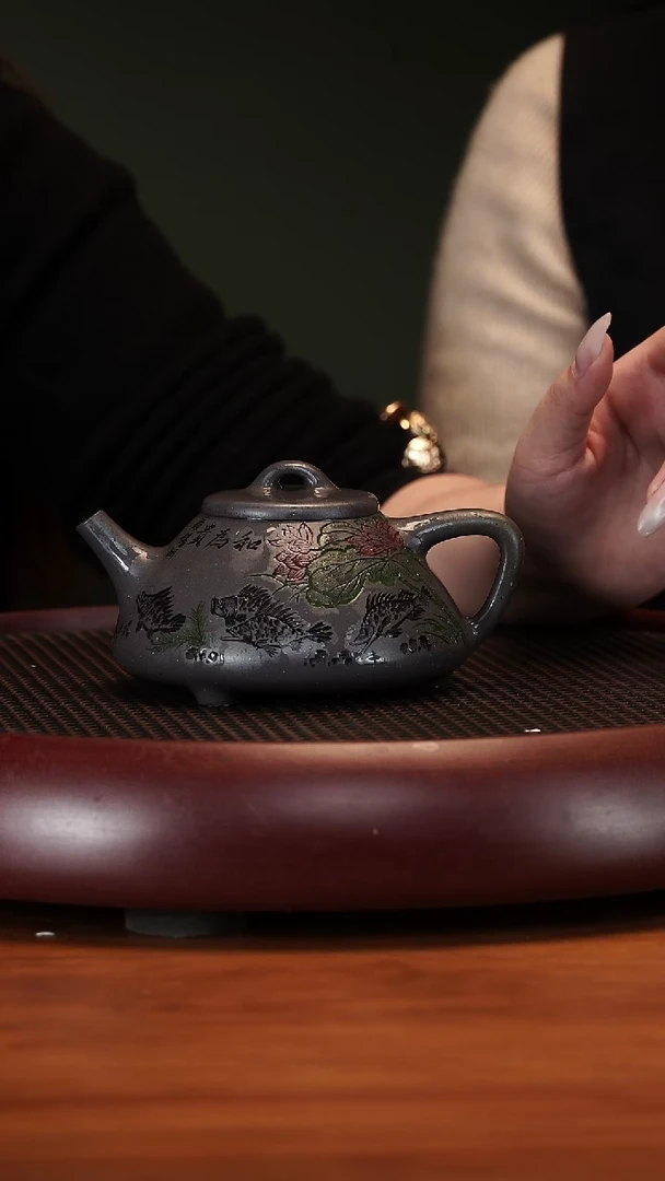 【闪购商品】紫砂茶壶2-74CXF子冶石瓢乾隆青灰段250c