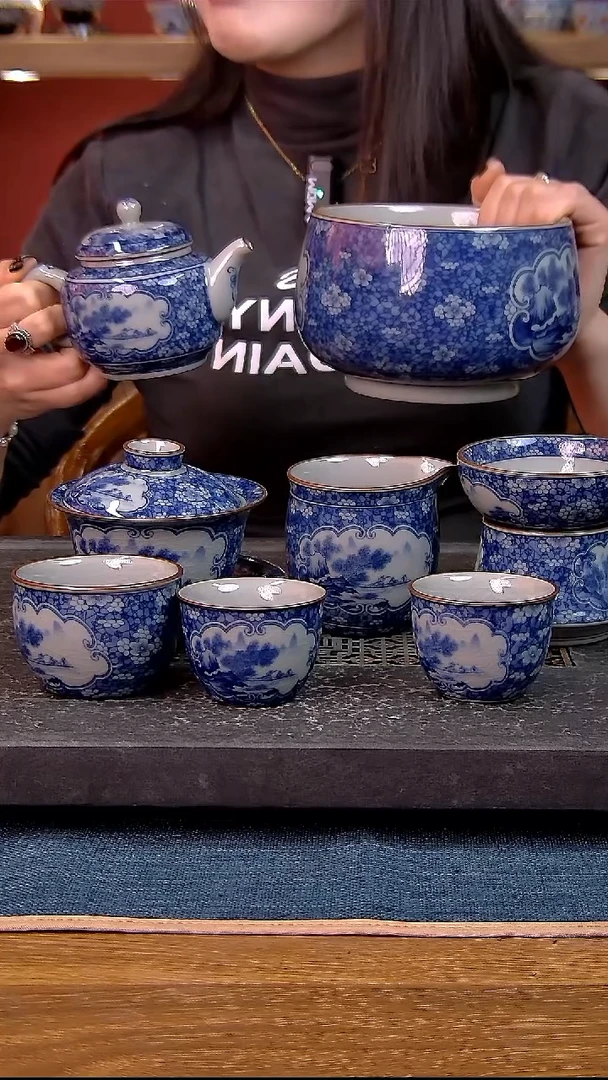 简装家用款8件套 老陶泥开片纹陶瓷茶具