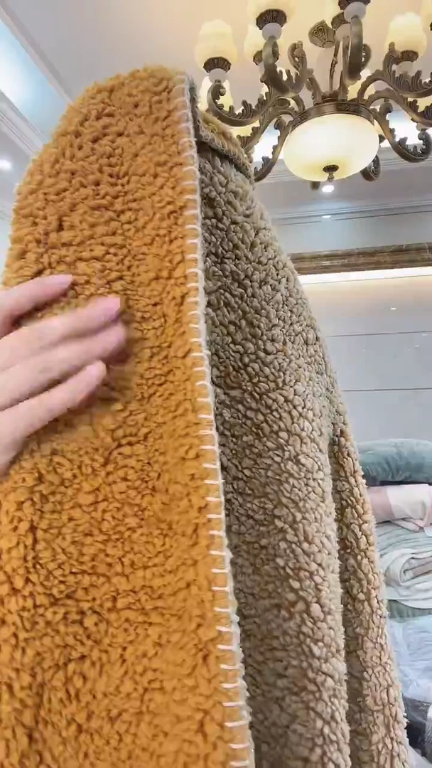 水貂毛150*200微瑕姜黄色良品