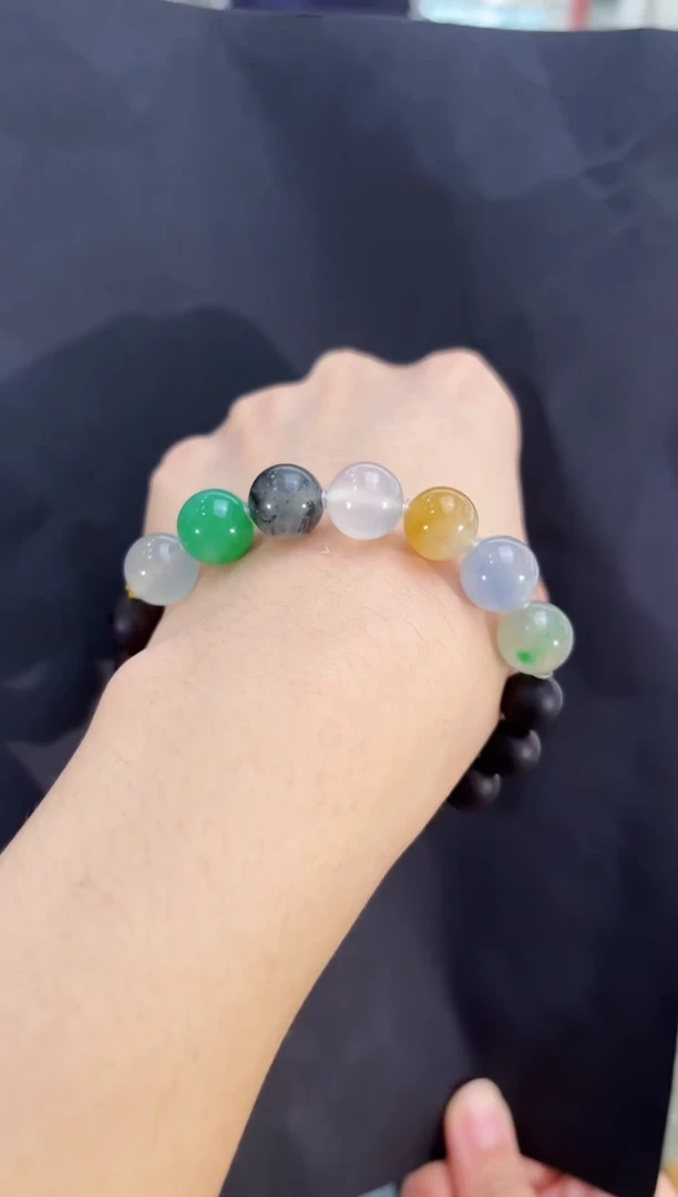 未镶嵌手串翡翠翡翠多宝手串7颗多人不退不换