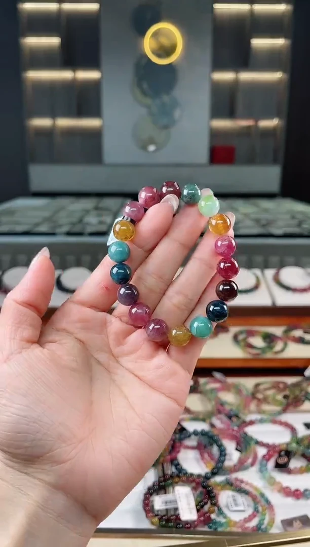 未镶嵌老矿碧玺单圈手串10mm+碧玺（多样性发一条）T